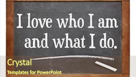  Presentation with slate - Beautiful slide deck featuring affirmative - i love who i am backdrop and a tawny brown colored foreground