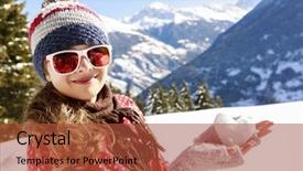  Presentation with snowball - Colorful PPT theme enhanced with i love winter happy winter girl wearing knitted wear scarf excited beautiful smiling teenager playing with snowball in heart shape backdrop and a red colored foreground
