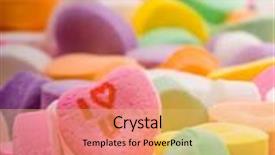  Presentation with candy heart - PPT theme consisting of love you candy heart - conversation background and a yellow colored foreground