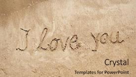  Presentation with love designs - Audience pleasing slides consisting of i love you handwritten backdrop and a coral colored foreground