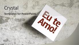  Presentation with note - Presentation enhanced with i-love-you-in-portuguese background and a light gray colored foreground
