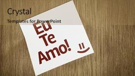  Presentation with note - Presentation theme with i-love-you-in-portuguese background and a coral colored foreground