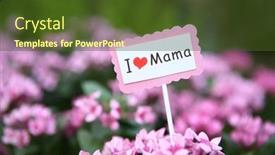 Presentation with mama - PPT theme with i-love-you-mama-labels background and a tawny brown colored foreground
