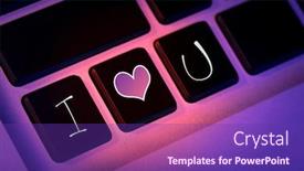  Presentation with romantic love - Cool new theme with i-love-you-message backdrop and a violet colored foreground