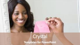  Presentation with mirror reflection - Amazing PPT theme having i love you word sticky backdrop and a coral colored foreground