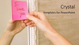  Presentation with love - Amazing presentation theme having i love you word sticky backdrop and a soft green colored foreground