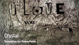  Presentation with emo love - Cool new PPT theme with i love you written backdrop and a dark gray colored foreground