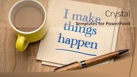  Presentation with confidence - Amazing presentation theme having i-make-things-happen-positive backdrop and a coral colored foreground