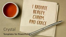  Presentation with grace - Amazing slide deck having i-radiate-beauty-charm backdrop and a coral colored foreground