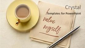  Presentation with self development - Audience pleasing presentation design consisting of i-value-myself-handwriting backdrop and a lemonade colored foreground