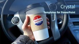  Presentation with today - PPT theme with i-voted-today-sticker background and a ocean colored foreground