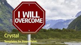  Presentation with overcome - Cool new PPT theme with i will overcome written backdrop and a tawny brown colored foreground