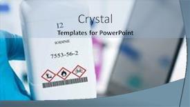  Presentation with laboratory chemical white - Presentation theme enhanced with i2-iodine-cas-7553-56 background and a light blue colored foreground
