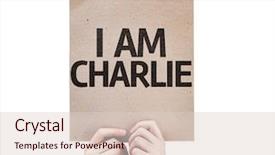  Presentation with white - PPT theme consisting of iam - i am charlie card isolated background and a lemonade colored foreground