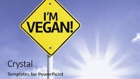  Presentation with vegan - Presentation consisting of iam - i'm vegan road sign background and a light blue colored foreground