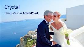  Presentation with bride and groom - Amazing PPT theme having ias - beautiful young couple bride backdrop and a sky blue colored foreground