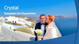  Presentation with bride - Beautiful slide deck featuring ias - beautiful young couple bride backdrop and a teal colored foreground