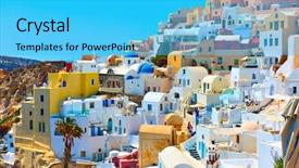  Presentation with holi colours - Audience pleasing theme consisting of ias - houses of different colours backdrop and a cyan colored foreground