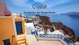  Presentation with green town cities - Cool new slide deck with ias - houses of different colours backdrop and a light blue colored foreground