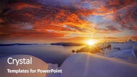  Presentation with study children village - Amazing slide set having ias - oia village at sunset santorini backdrop and a violet colored foreground