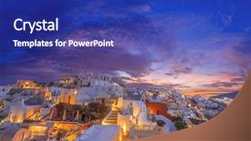  Presentation with church blue - PPT layouts having ias - picturesque view old town background and a royal blue colored foreground