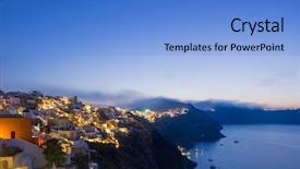  Presentation with church blue - Slides with ias - picturesque view old town background and a light blue colored foreground