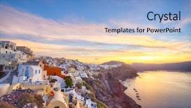  Presentation with church blue - Audience pleasing slides consisting of ias - picturesque view old town backdrop and a  colored foreground