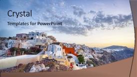  Presentation with church blue - Audience pleasing slide deck consisting of ias - picturesque view old town backdrop and a light blue colored foreground