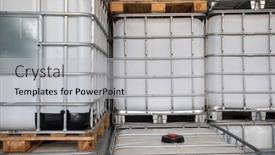  Presentation with chemical industry - PPT theme with ibc-containers-used-in-chemical background and a light gray colored foreground