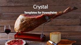  Presentation with red wine cheese - Amazing slide deck having iberian ham pata negra backdrop and a tawny brown colored foreground