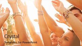  Presentation with outdoor festival - Amazing slides having ibiza - group of young people enjoying backdrop and a yellow colored foreground