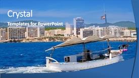  Presentation with san antonio - Cool new presentation theme with ibiza boats in san antonio backdrop and a teal colored foreground