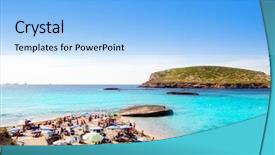  Presentation with san antonio - Cool new slides with ibiza cala conta conmte backdrop and a light blue colored foreground