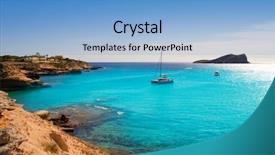  Presentation with san antonio - Slide deck featuring ibiza cala conta conmte background and a light blue colored foreground