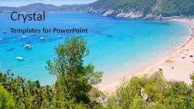  Presentation with turquoise beach - Amazing slide deck having ibiza cala de sant vicent backdrop and a light blue colored foreground