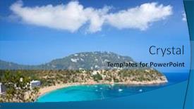  Presentation with san diego team news - Amazing PPT theme having ibiza cala sant vicent also san vicente aerial in balearic islands backdrop and a light blue colored foreground