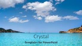  Presentation with beach - Audience pleasing PPT layouts consisting of ibiza-cala-tarida-beach backdrop and a light blue colored foreground
