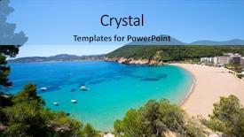  Presentation with spain - Slides having ibiza caleta de sant vicent background and a light blue colored foreground