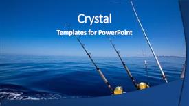  Presentation with sea fishing - Audience pleasing presentation consisting of ibiza fishing boat trolling backdrop and a ocean colored foreground