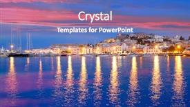  Presentation with island - PPT layouts enhanced with ibiza island night view background and a teal colored foreground