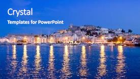  Presentation with night - Amazing slide deck having ibiza island night view backdrop and a cobalt blue colored foreground