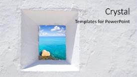  Presentation with mediterranean - Colorful PPT theme enhanced with ibiza mediterranean white wall window backdrop and a light gray colored foreground
