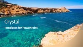  Presentation with san antonio - Cool new slides with ibiza punta de sa galera backdrop and a ocean colored foreground