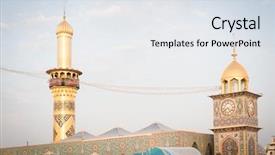  Presentation with iraq - Theme having ibn ali in karbala iraq background and a sky blue colored foreground