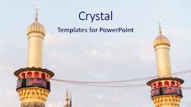  Presentation with iraq - Slide deck featuring ibn ali in karbala iraq background and a sky blue colored foreground