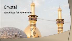  Presentation with iraq - PPT theme enhanced with ibn ali in karbala iraq background and a light gray colored foreground