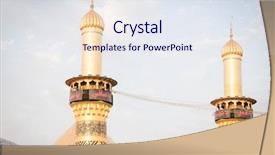  Presentation with iraq - Beautiful PPT theme featuring ibn ali in karbala iraq backdrop and a sky blue colored foreground