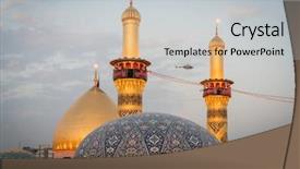  Presentation with iraq - Theme enhanced with ibn ali in karbala iraq background and a light gray colored foreground