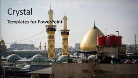  Presentation with iraq - Amazing slide deck having ibn ali in karbala iraq backdrop and a light gray colored foreground