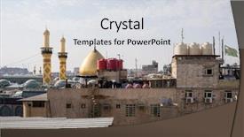  Presentation with iraq - Audience pleasing slide set consisting of ibn ali in karbala iraq backdrop and a light gray colored foreground